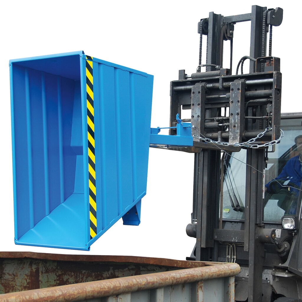 N° de l'image du produit 3 : Bauer® Conteneur basculant compact, peint, volume 0,5 m³, RAL 5012 bleu clair