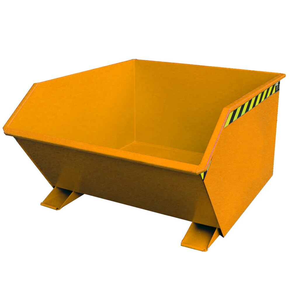 Bauer® Benne basculante, construction basse, peint, volume 1 m³, RAL 2000 orangé jaune Illustration du produit: Bauer® Benne basculante, construction basse, peint, volume 1 m³, RAL 2000 orangé jaune