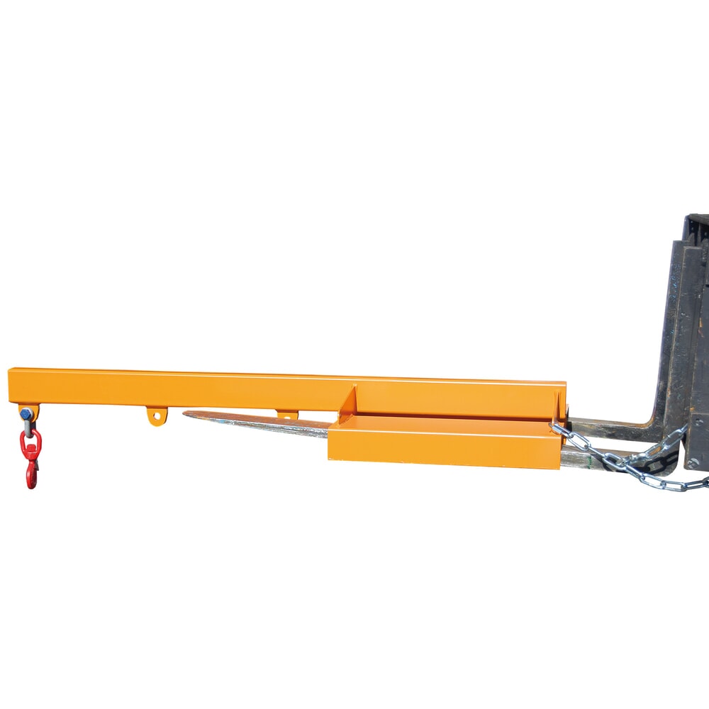 Illustration du produit: Bauer® bras de levage modèle 1, version rigide, 3 positions de crochet, longueur de base 1 600 mm, capacité de charge 1 000 kg, orangé jaune