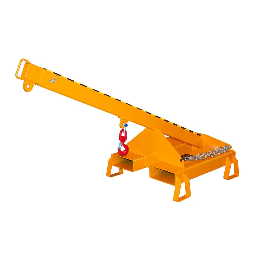N° de l'image du produit 3 : Bauer® bras de levage modèle 3, télescopique, 2 positions de crochet, longueur de base 1 600 mm, capacité de charge 1 000 kg, orangé jaune