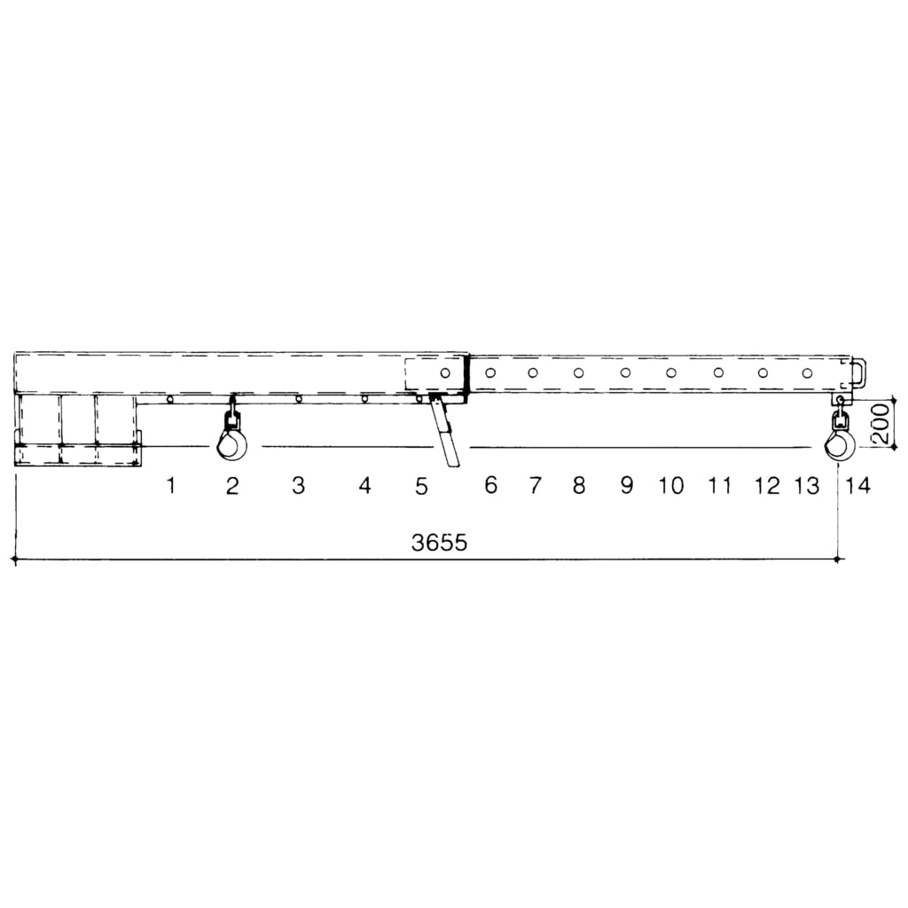 Bauer® bras de levage modèle 2, portée jusqu’à 3 655 mm, capacité de charge jusqu’à 2 500 kg, orangé jaune N° de l'image du produit 3 : Bauer® bras de levage modèle 2, portée jusqu’à 3 655 mm, capacité de charge jusqu’à 2 500 kg, orangé jaune