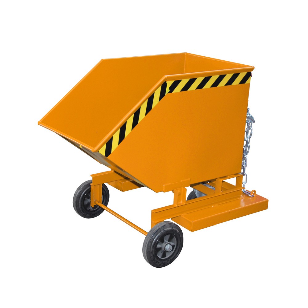 N° de l'image du produit 3 : Bauer® Chariot-caisse basculant, avec châssis + entrées de fourche, volume 0,25 m³, RAL 3000 rouge feu