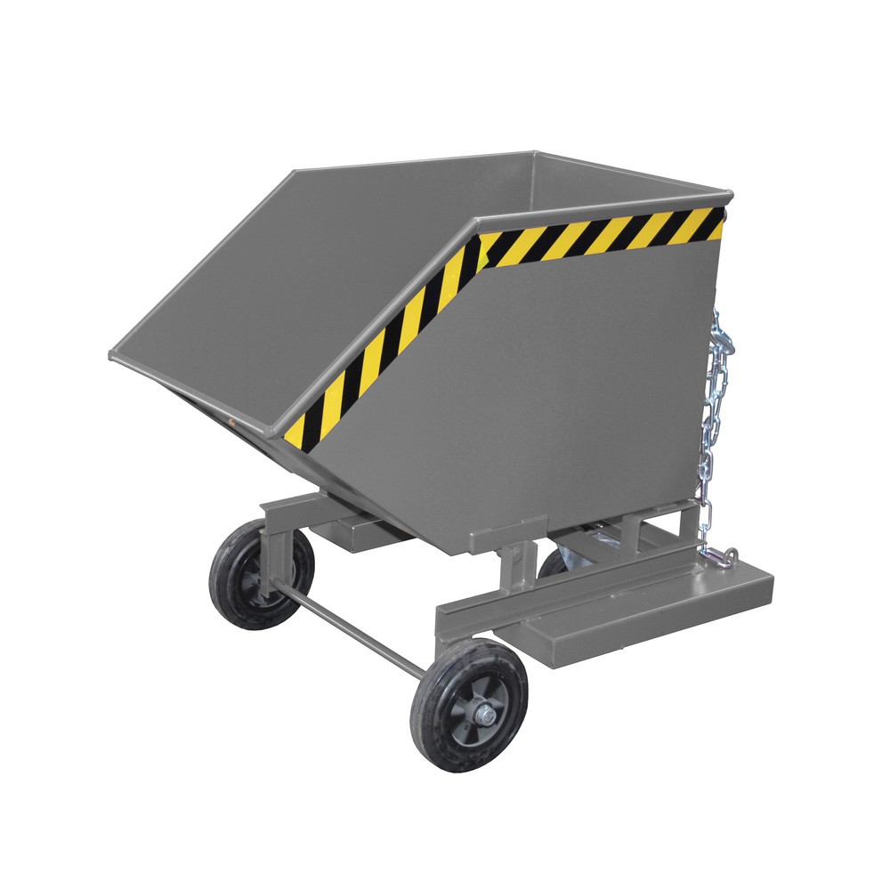 N° de l'image du produit 4 : Bauer® Chariot-caisse basculant, avec châssis + entrées de fourche, volume 0,25 m³, RAL 3000 rouge feu