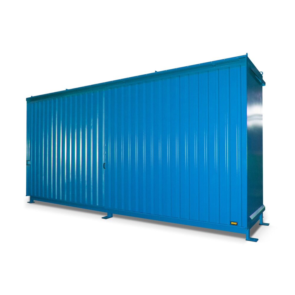 N° de l'image du produit 1 : Bauer® Conteneur à étagère pour 12x KTC/IBC, 2 niveaux, 2 portes coulissantes, bleu clair