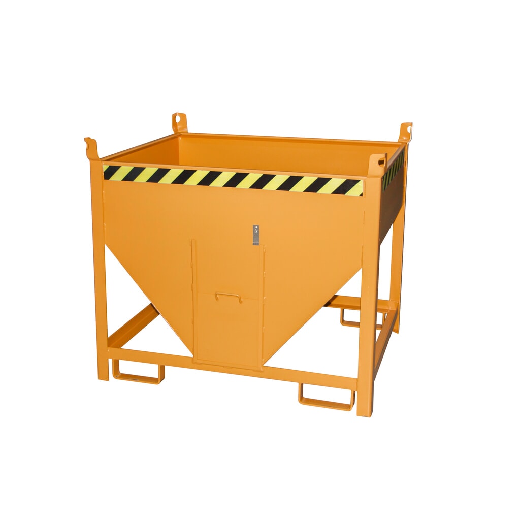 Bauer® Conteneur silo avec fermeture coulissante, peint, volume 0,5 m³, RAL 2000 orangé jaune N° de l'image du produit 1 : Bauer® Conteneur silo avec fermeture coulissante, peint, volume 0,5 m³, RAL 2000 orangé jaune