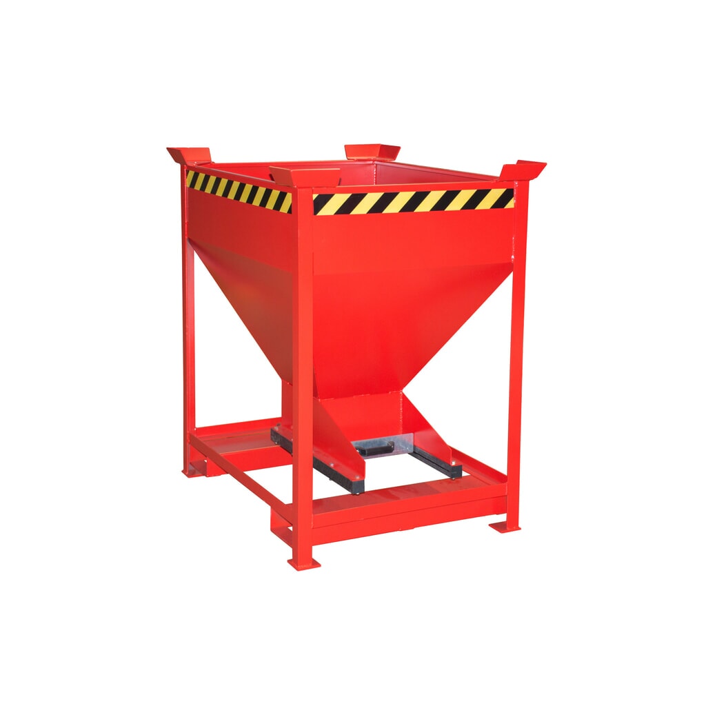 N° de l'image du produit 1 : Bauer® Silo, avec fermeture coulissante + entrées de fourche, peint, volume 0,375 m², RAL 3000 rouge feu