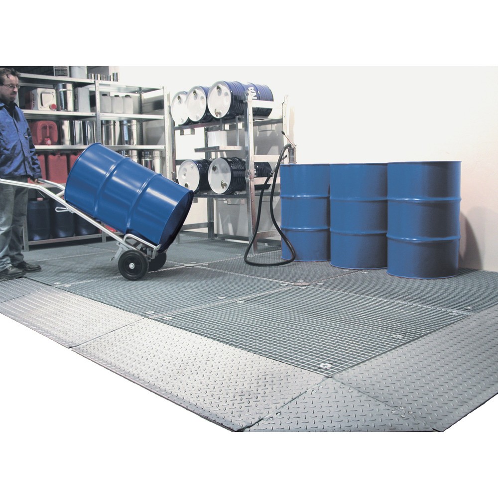Illustration du produit: Bac de rétention plat Bauer® en acier, H x l x P 78 x 1 350 x 1.350 mm