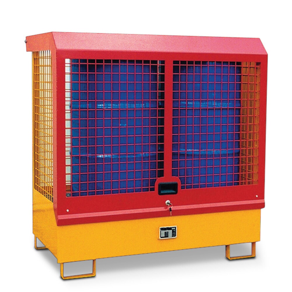 Illustration du produit: Bauer® Dépôt à matières dangereuses pour l’intérieur, coiffe et parois grillagées, peint, orangé jaune