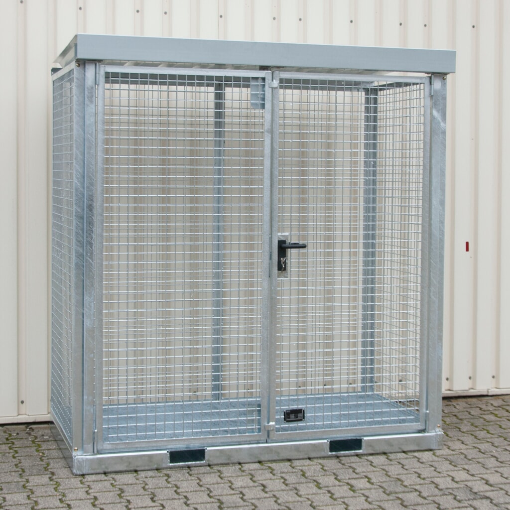 Illustration du produit: Bauer® Conteneur à bouteilles de gaz, avec entrées de fourche, 32 bouteilles de gaz max., plancher grillagé