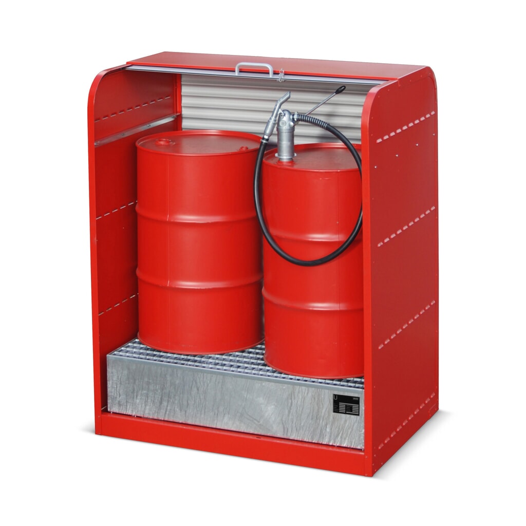 Bauer® Armoire à volet roulant pour substances dangereuses RSG1, bac de rétention pour 2 x 200 l inclus N° de l'image du produit 2 : Bauer® Armoire à volet roulant pour substances dangereuses RSG1, bac de rétention pour 2 x 200 l inclus