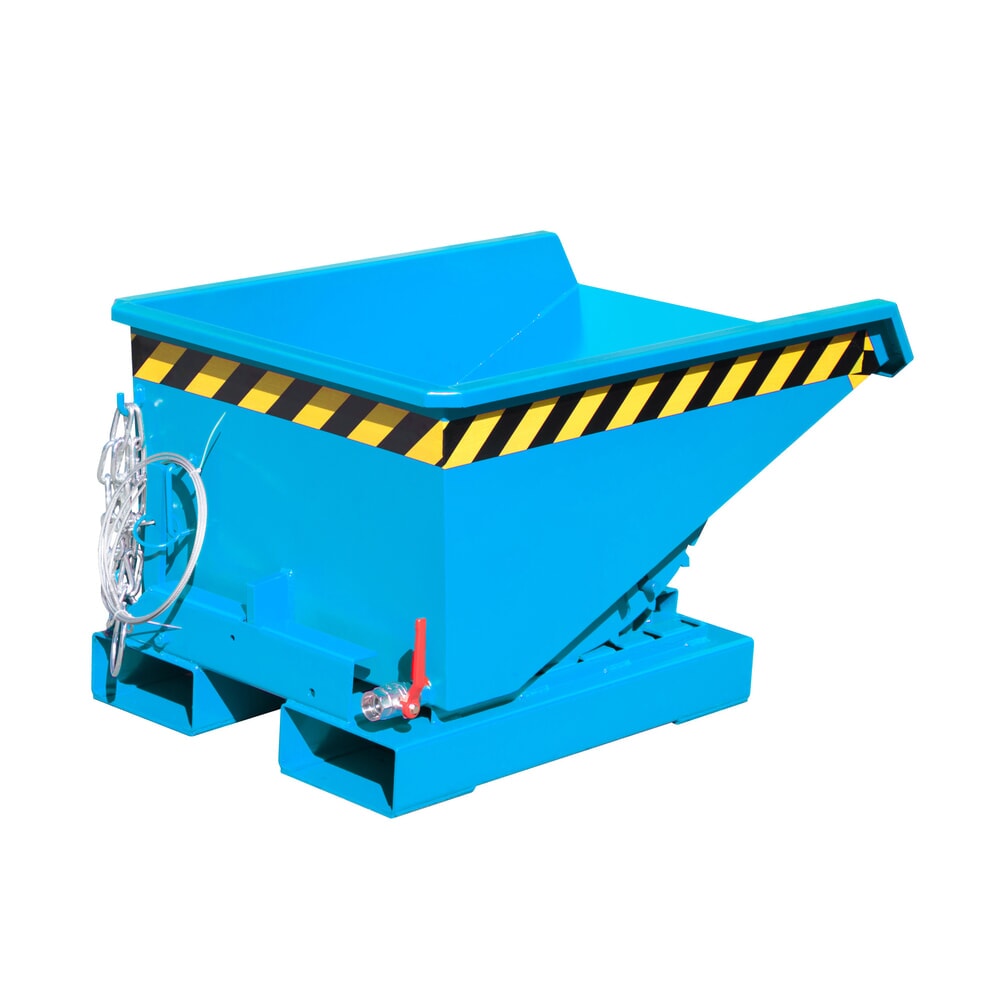 Illustration du produit: Bauer® Mini-benne à copeaux avec mécanisme d'aide au basculement, faible hauteur de construction, peinte, volume 0,15 m³, RAL 5012 bleu clair