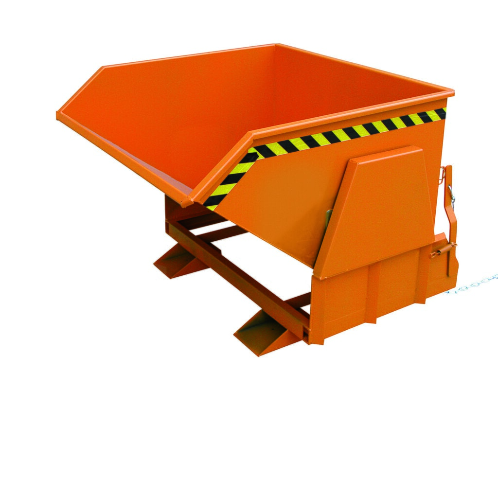 Illustration du produit: Eichinger® Benne basculante pour charges lourdes avec patins de roulement protégés, 2 000 kg, 1 000 litres, orangé pur