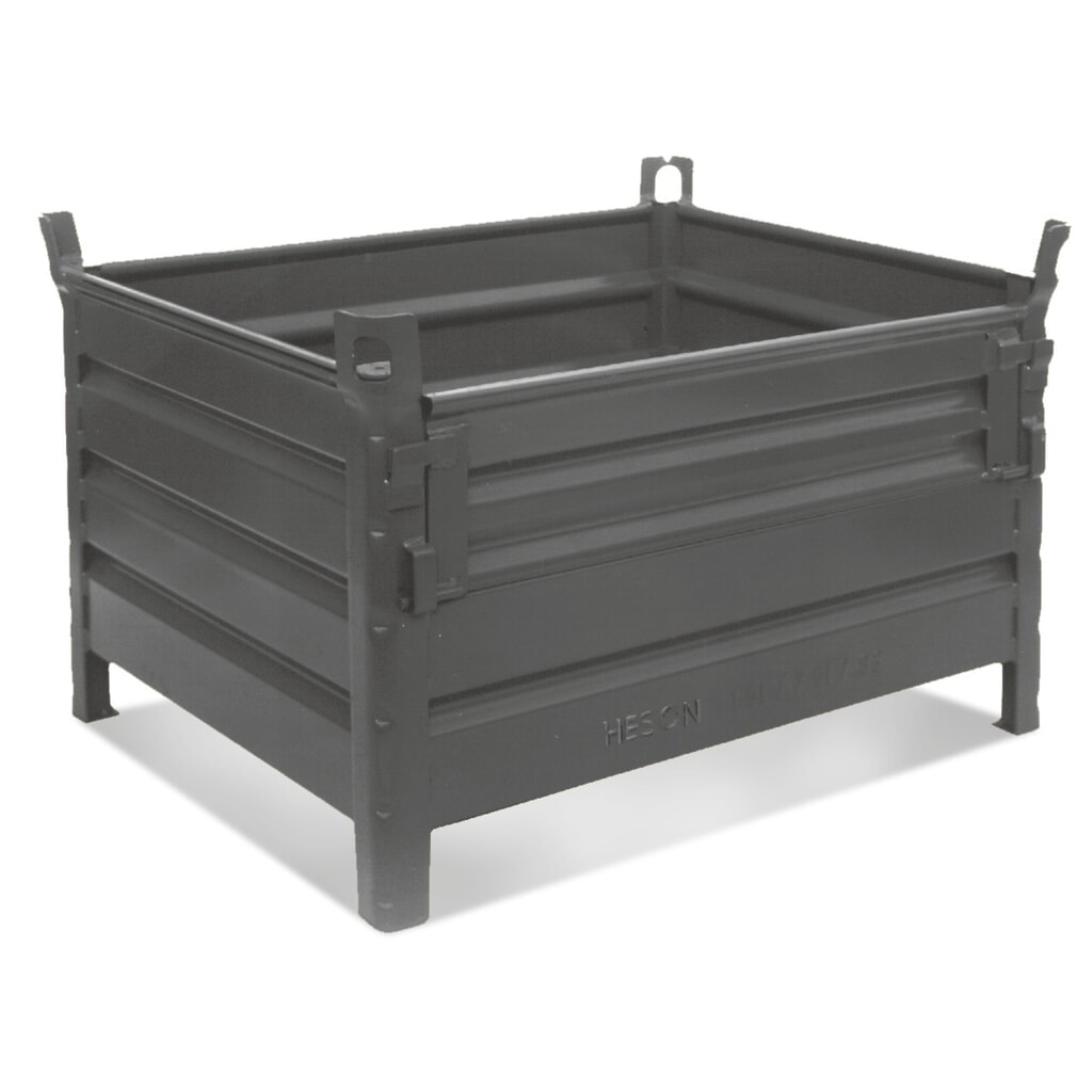 Berceau empilable HESON®, avec ½ clapet plein, capacité de charge 2 000 kg, l x P 800 x 500 mm Illustration du produit: Berceau empilable HESON®, avec ½ clapet plein, capacité de charge 2 000 kg, l x P 800 x 500 mm