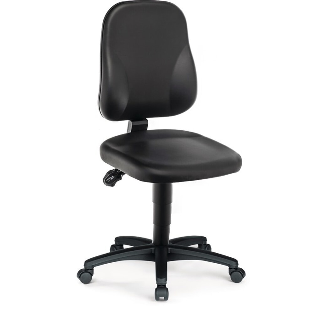 Illustration du produit: Chaise de travail pivotante bimos, rembourrage similicuir noir, roulettes, 450-620 mm