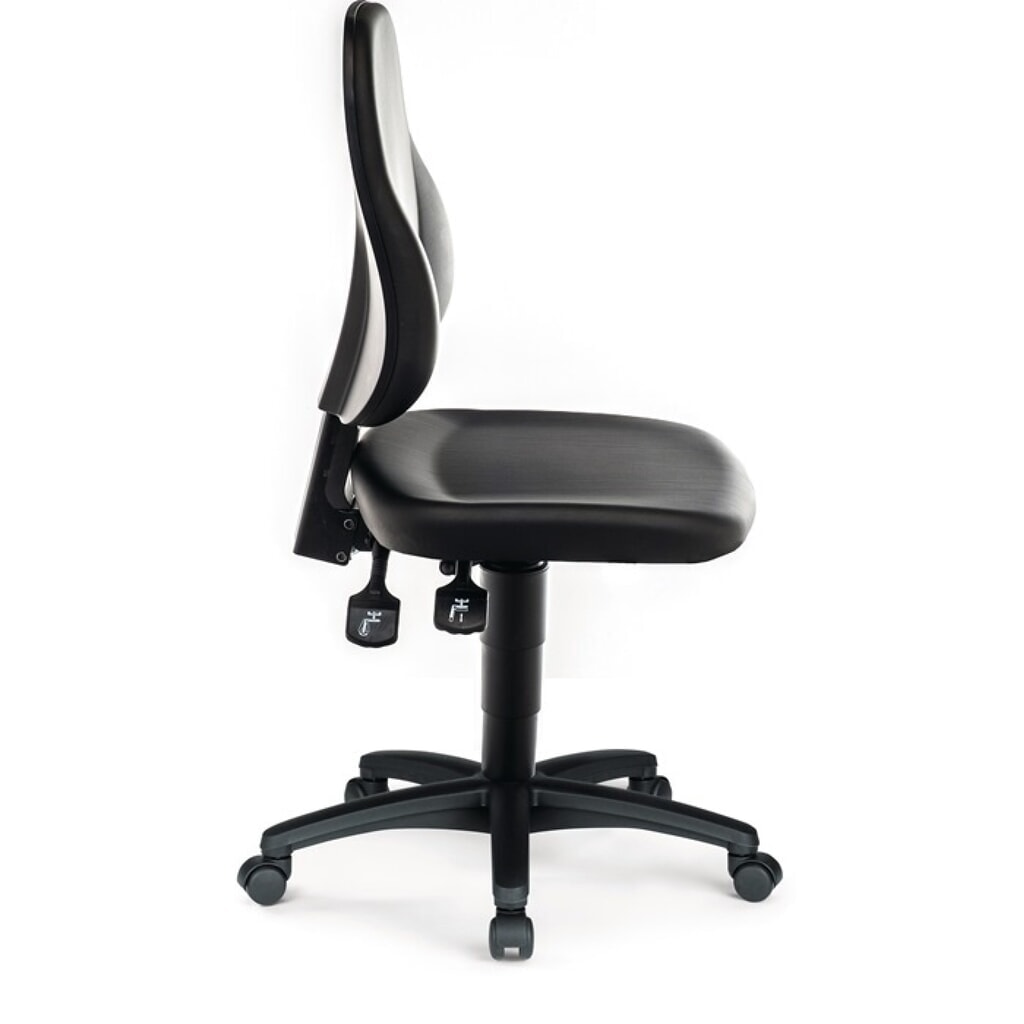 N° de l'image du produit 3 : Chaise de travail pivotante bimos, rembourrage similicuir noir, roulettes, 450-620 mm