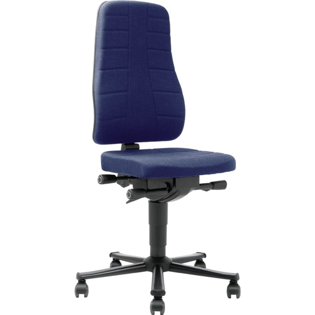 Chaise de travail pivotante bimos All-In-One Highline, rembourrage tissu bleu, roulettes, 450-600 mm Illustration du produit: Chaise de travail pivotante bimos All-In-One Highline, rembourrage tissu bleu, roulettes, 450-600 mm