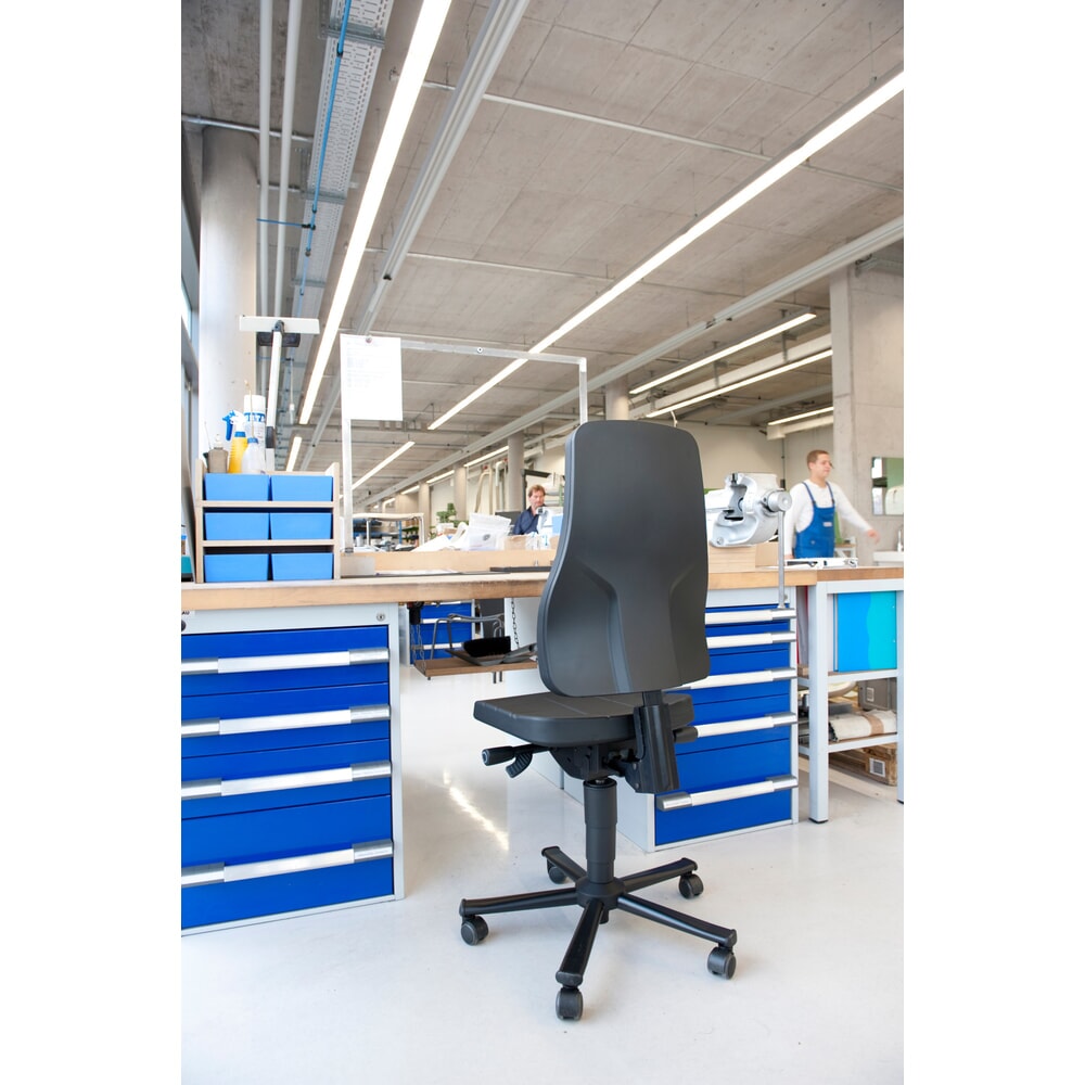 N° de l'image du produit 2 : Chaise de travail pivotante bimos Highline, rembourrage similicuir noir, roulettes, 450-600 mm