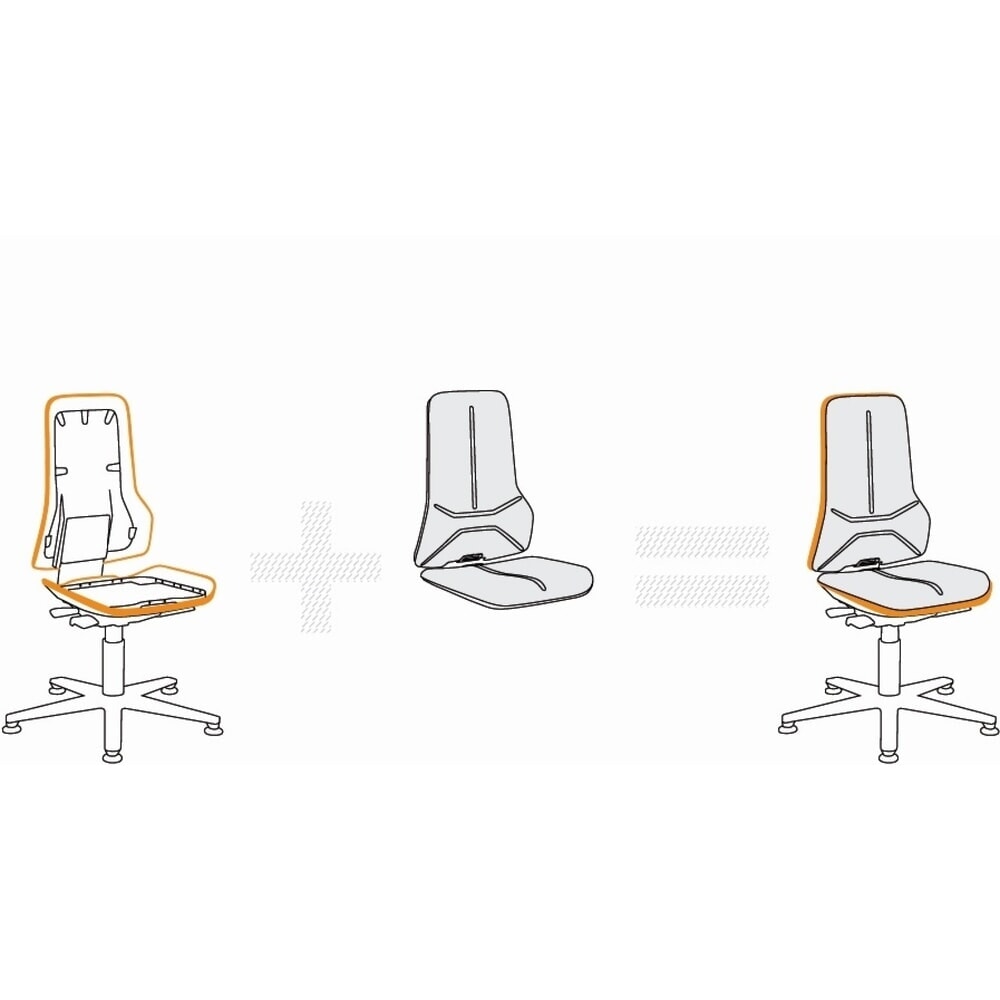 N° de l'image du produit 13 : Chaise de travail pivotante bimos Neon, sans élément de rembourrage gris, patins + aide à la montée, contact permanent contact permanent