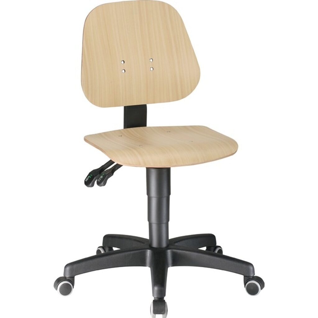Chaise de travail pivotante bimos Unitec, hêtre, roues, 440-620 mm Illustration du produit: Chaise de travail pivotante bimos Unitec, hêtre, roues, 440-620 mm