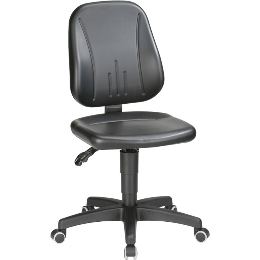 Illustration du produit: Chaise de travail pivotante bimos Unitec, rembourrage similicuir noir, roulettes, 440-620 mm