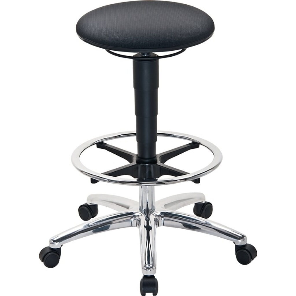 Tabouret pivotant bimos, tissu Supertec gris, roulettes Sitz-Stop + anneau repose-pieds, hauteur d'assise réglable 510-780 mm Illustration du produit: Tabouret pivotant bimos, tissu Supertec gris, roulettes Sitz-Stop + anneau repose-pieds, hauteur d'assise réglable 510-780 mm
