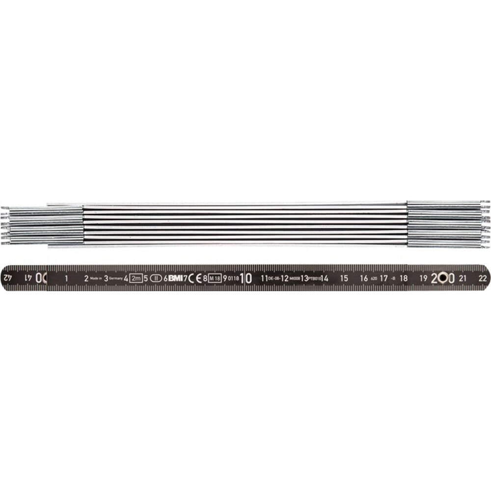 Illustration du produit: BMI Gliedermaßstab, mm/cm EG II, Länge 2 m Breite 14 mm, Aluminium schwarz