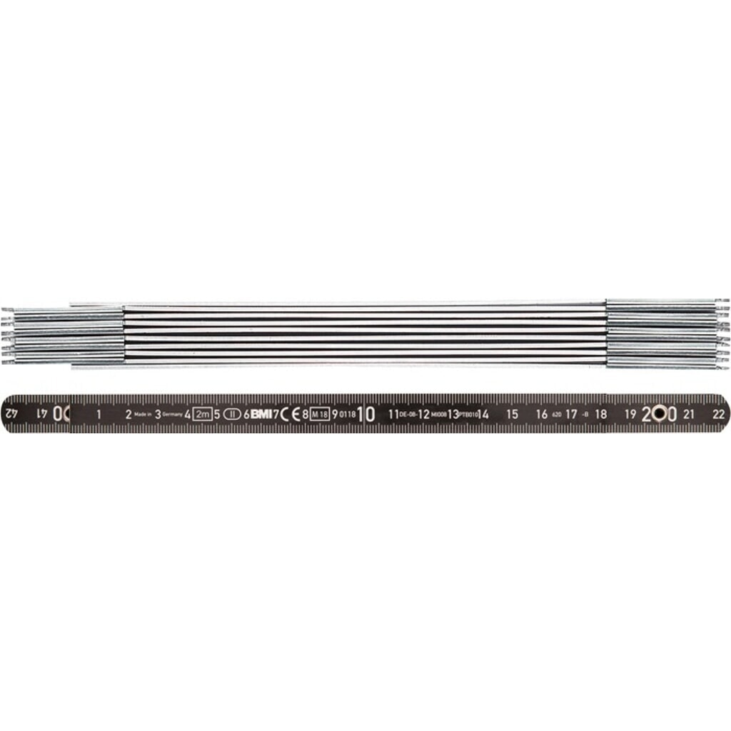Illustration du produit: BMI Gliedermaßstab, mm/cm EG II, Länge 2 m Breite 14 mm, Aluminium schwarz