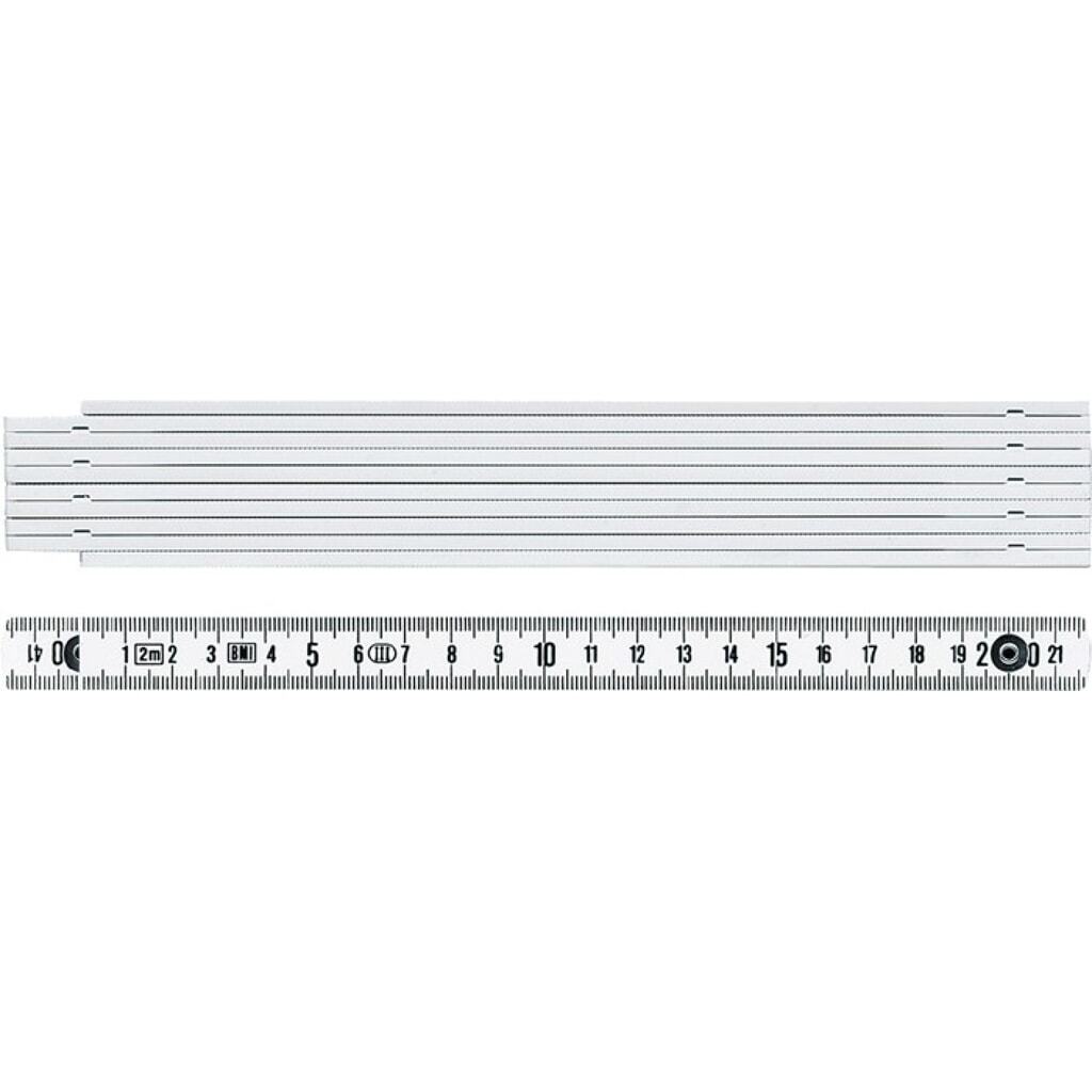 BMI Gliedermaßstab 1041, mm/cm EG III, Länge 1 m, Kunststoff weiß Illustration du produit: BMI Gliedermaßstab 1041, mm/cm EG III, Länge 1 m, Kunststoff weiß