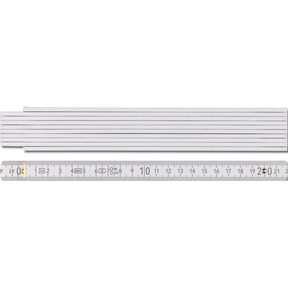 Illustration du produit: BMI Gliedermaßstab 9072, mm/cm EG III, Länge 2 m Breite 16 mm, Buche weiß