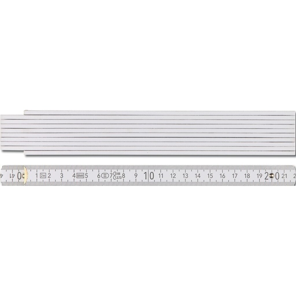 BMI Gliedermaßstab 9072, mm/cm EG III, Länge 2 m Breite 16 mm, Buche weiß Illustration du produit: BMI Gliedermaßstab 9072, mm/cm EG III, Länge 2 m Breite 16 mm, Buche weiß