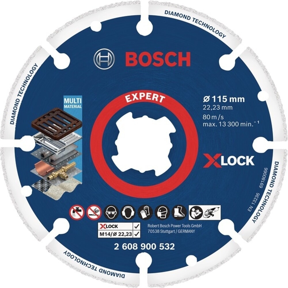 Illustration du produit: BOSCH Diamanttrennscheibe Expert Diamond Metal Wheel X-LOCK, Ø 125 mm Bohrung 22,23 mm