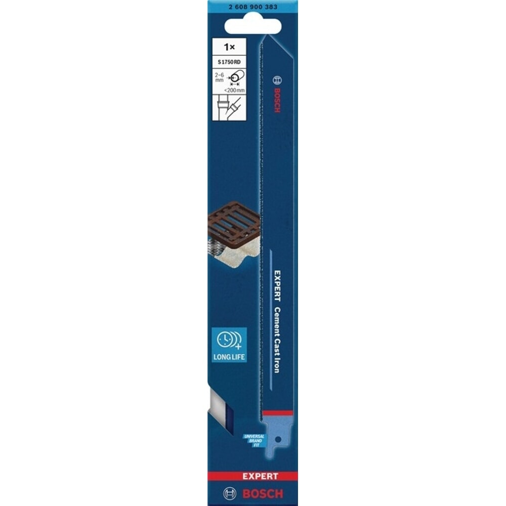 N° de l'image du produit 2 : BOSCH Säbelsägeblatt Expert Cement Cast Iron T 308 BP, Länge 250 mm Breite 19 mm, 1 Stück / Karte, S-Schaft