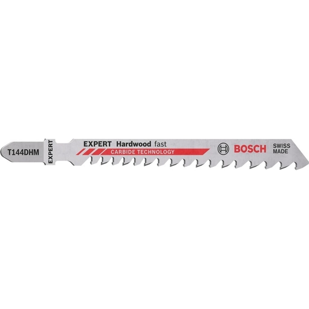 N° de l'image du produit 1 : BOSCH Stichsägeblatt Hardwood Fast T 144 DHM, Zahnteilung 4-5,2 mm, Gesamtlänge 100 mm, 3 Stück / Karte