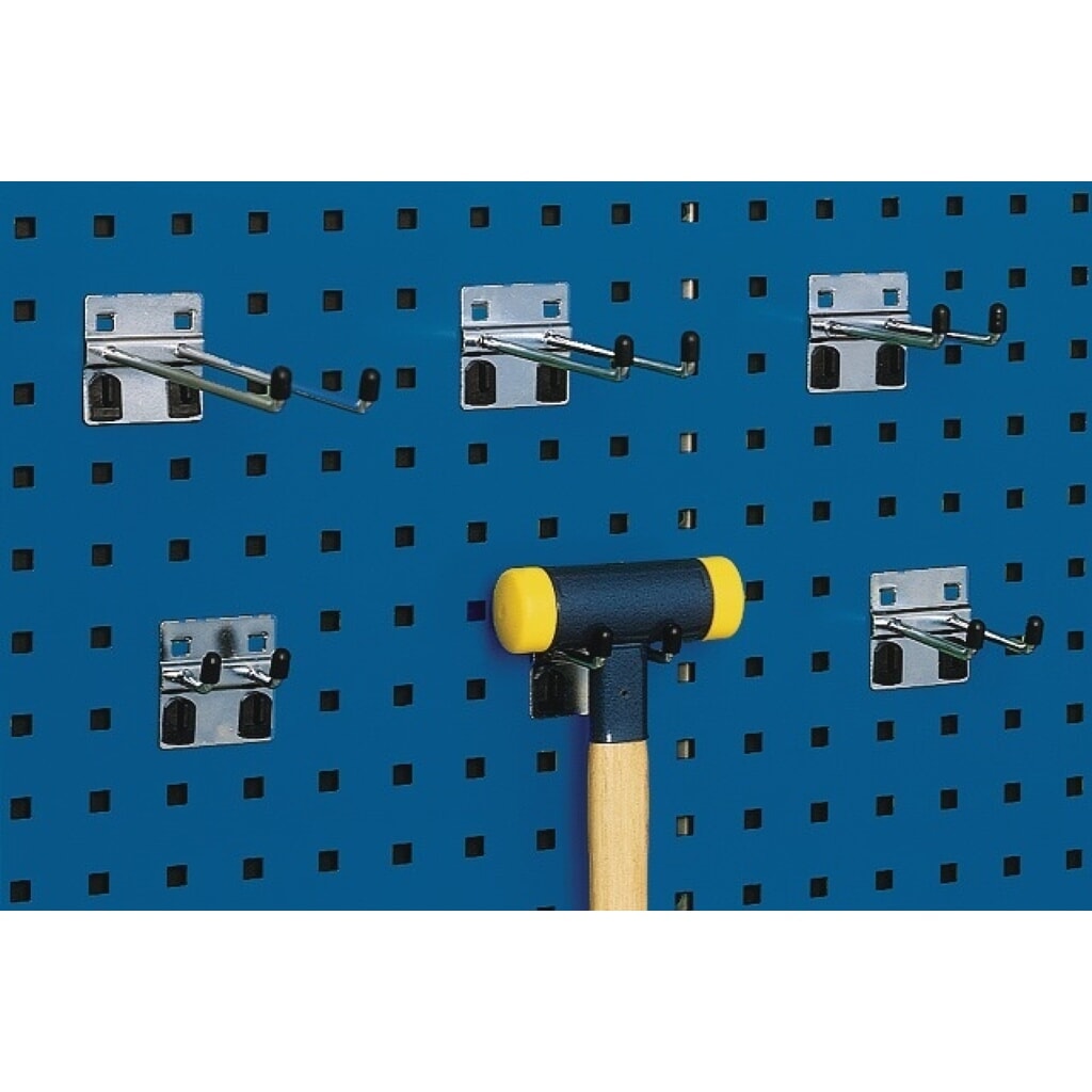 Illustration du produit: bott Doppelhaken, Ø 6 mm, Tiefe 50 mm verzinkt, 5St./Btl., passend für Lochplatten