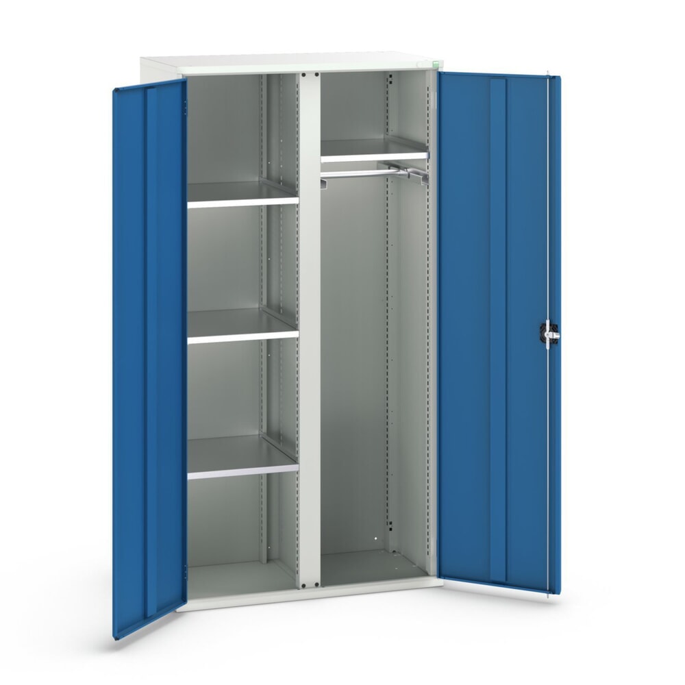 N° de l'image du produit 1 : bott Armoire à portes battantes verso, avec 4 tablettes et 1 tringle à vêtements, lxPxH : 1 050 x 550 x 2 000 mm