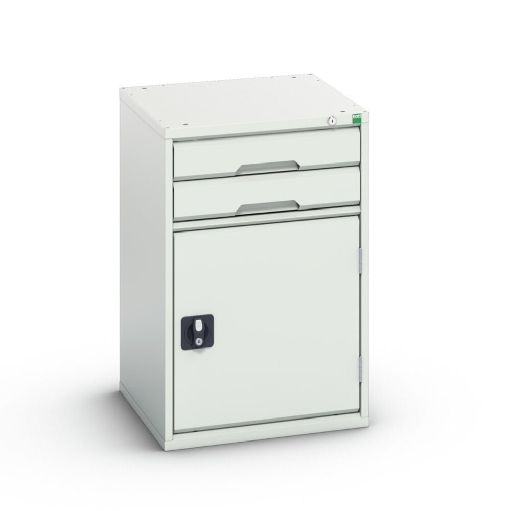 N° de l'image du produit 1 : bott Armoire à tiroirs verso avec porte battante, avec 2 tiroirs et tablette, lxPxH : 525 x 550 x 800 mm