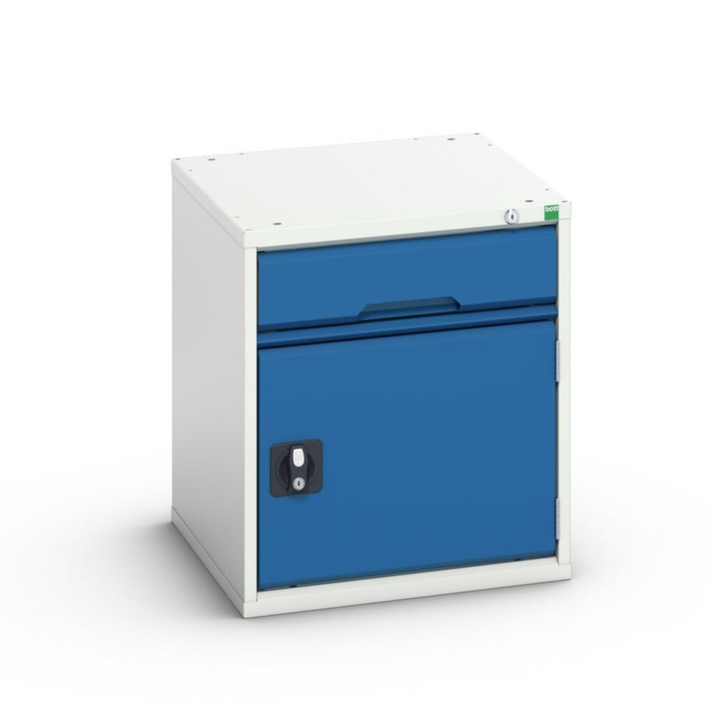 bott Armoire à tiroirs verso avec porte battante, avec 1 tiroir et tablette, lxPxH : 525 x 550 x 600 mm Illustration du produit: bott Armoire à tiroirs verso avec porte battante, avec 1 tiroir et tablette, lxPxH : 525 x 550 x 600 mm