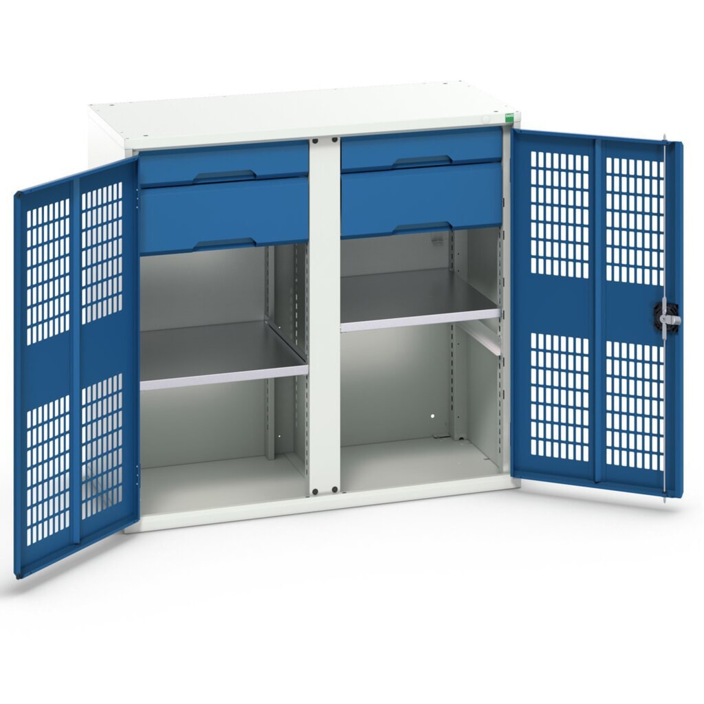 bott verso Armoire-penderie avec ventilation, avec 2 tablettes, 4 tiroirs, paroi de séparation, lxPxH : 1050 x 550 x 1 000 mm Illustration du produit: bott verso Armoire-penderie avec ventilation, avec 2 tablettes, 4 tiroirs, paroi de séparation, lxPxH : 1050 x 550 x 1 000 mm