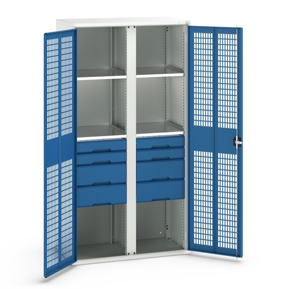N° de l'image du produit 1 : bott verso Armoire-penderie avec ventilation, avec 4 tablettes et 8 tiroirs, lxPxH : 1 050 x 550 x 2 000 mm