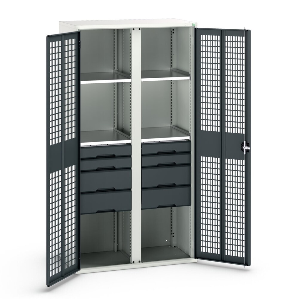N° de l'image du produit 1 : bott verso Armoire-penderie avec ventilation, avec 4 tablettes et 8 tiroirs, lxPxH : 1 050 x 550 x 2 000 mm