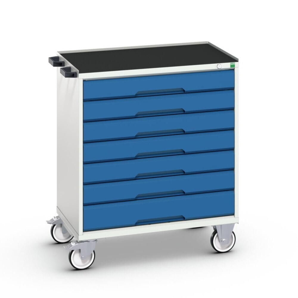 N° de l'image du produit 1 : bott verso Chariot d’atelier, avec 7 tiroirs et rebord anti-chute, lxPxH : 800 x 550 x 965 mm