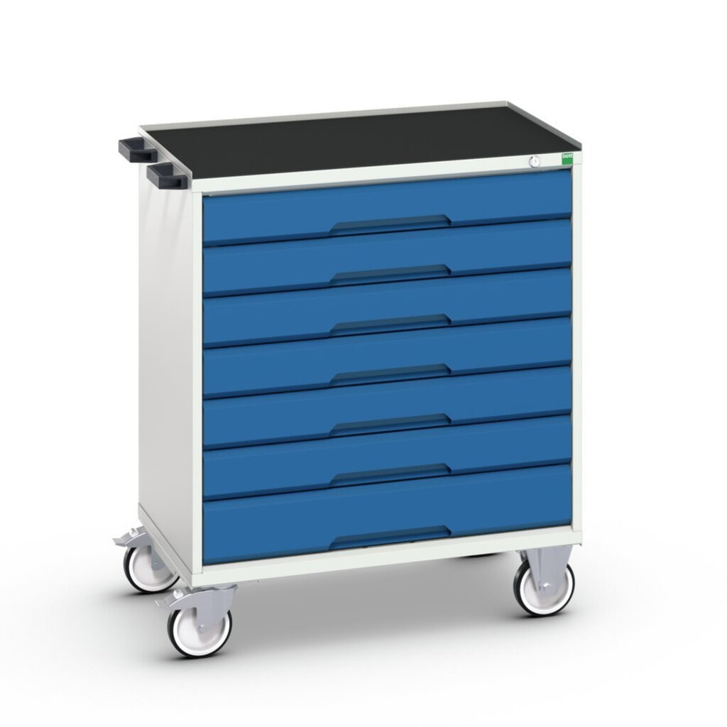 Illustration du produit: bott verso Chariot d’atelier, avec 7 tiroirs et rebord anti-chute, lxPxH : 800 x 550 x 965 mm