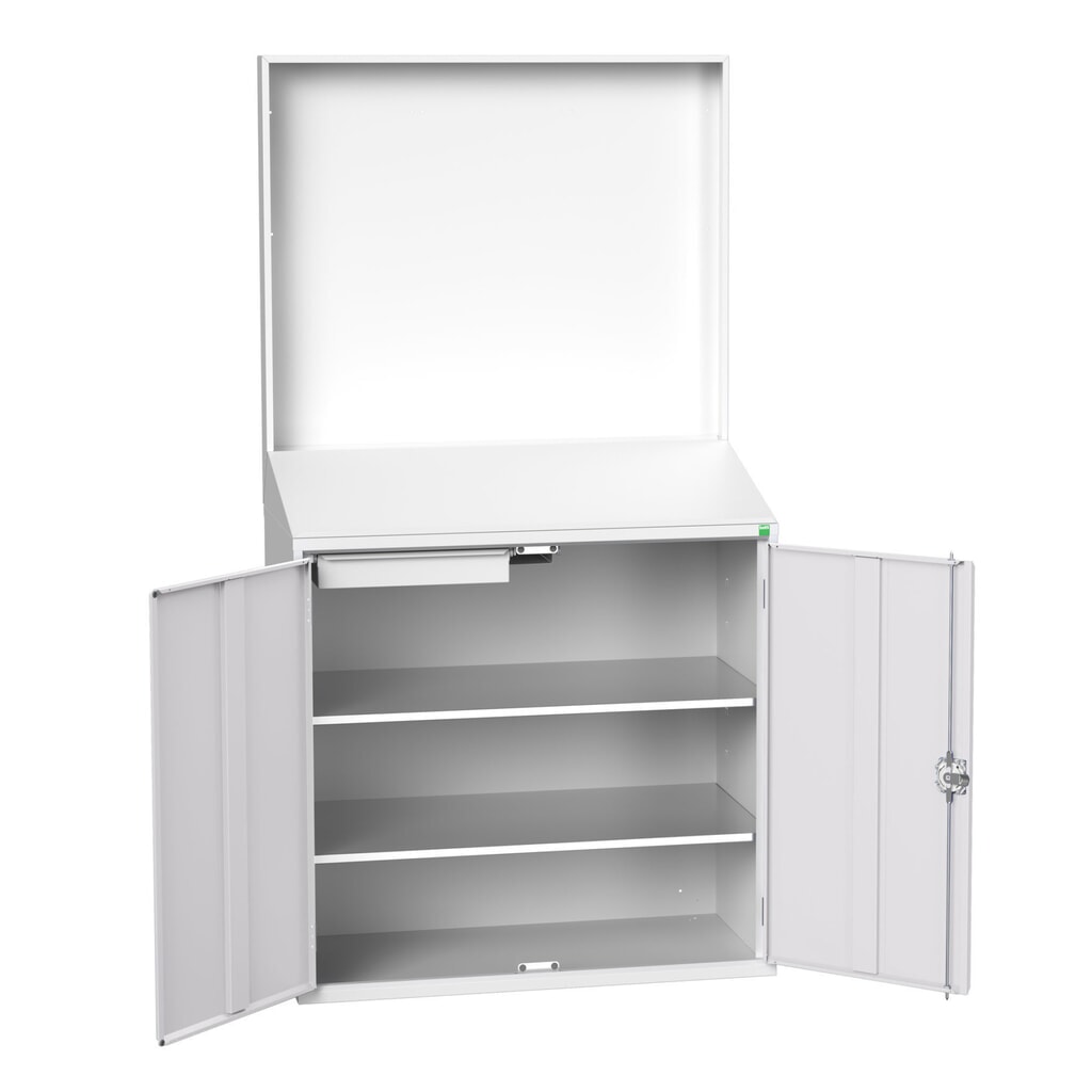 N° de l'image du produit 1 : bott Pupitre verso Economy avec paroi arrière lisse, avec 2 tablettes, 1 tiroir, lxPxH : 1 050 x 550 x 2 000 mm