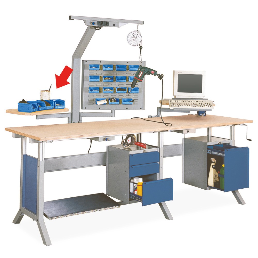 Illustration du produit: Bras pivotant avec plateau pour table de travail Bedrunka+Hirth, l x P 600 x 350 mm