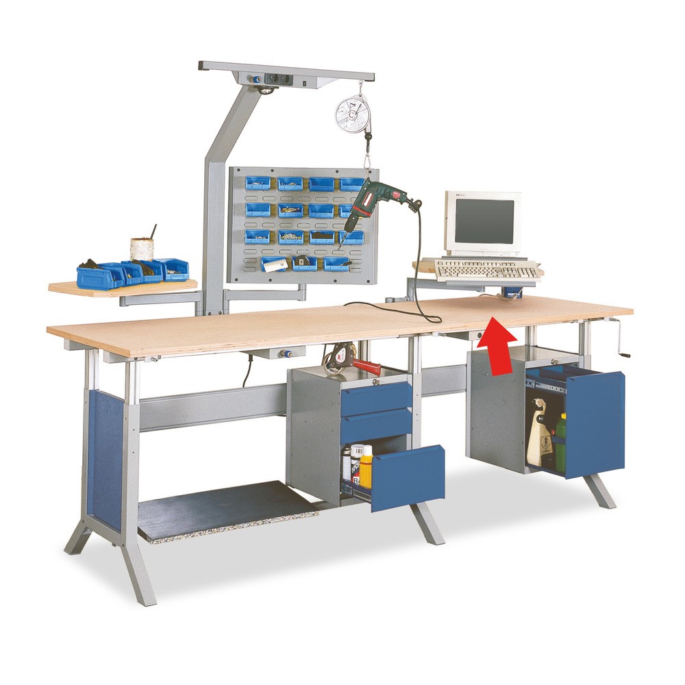 Illustration du produit: Bras pivotant avec support d'écran et support de clavier pour table de travail Bedrunka+Hirth, h x l x p 322 x 700 x 355 mm
