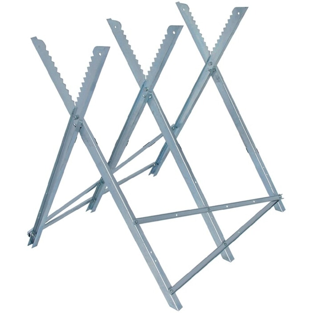 N° de l'image du produit 1 : brennenstuhl Sägebock MB 150S, max. 150 kg, Breite 81 x Höhe 790 x Tiefe 850 mm, galvanisch verzinkt