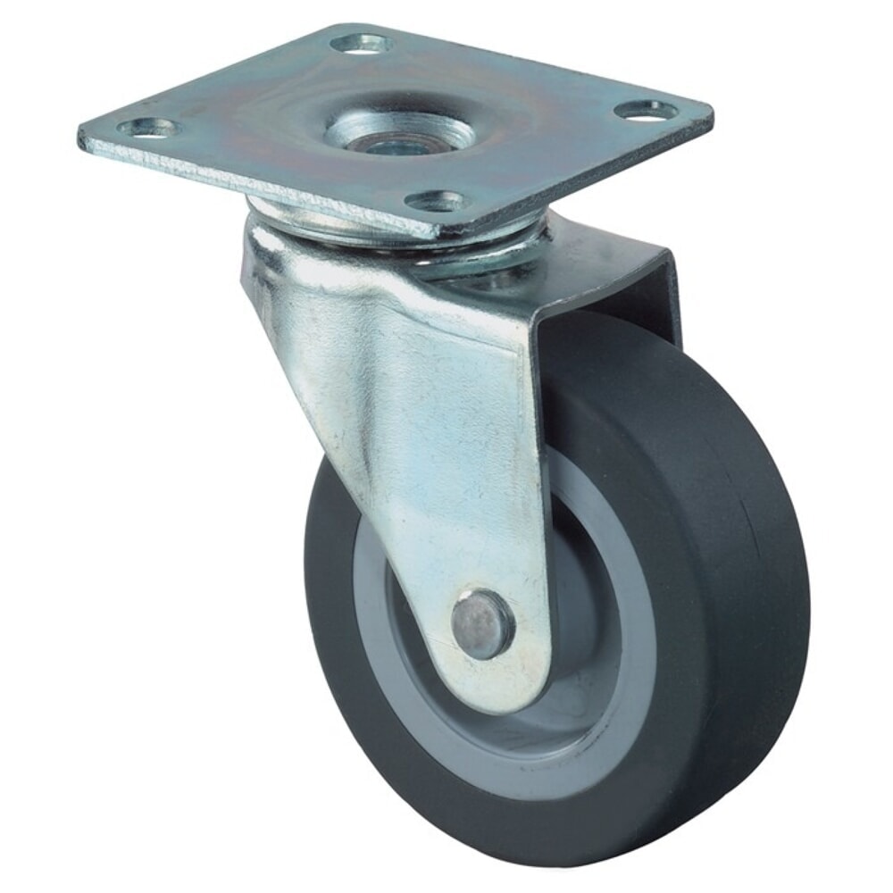 Illustration du produit: BS ROLLEN Roue directrice, avec plaque à visser, Ø de la roue 50 mm, capacité de charge 40 kg, caoutchouc gris