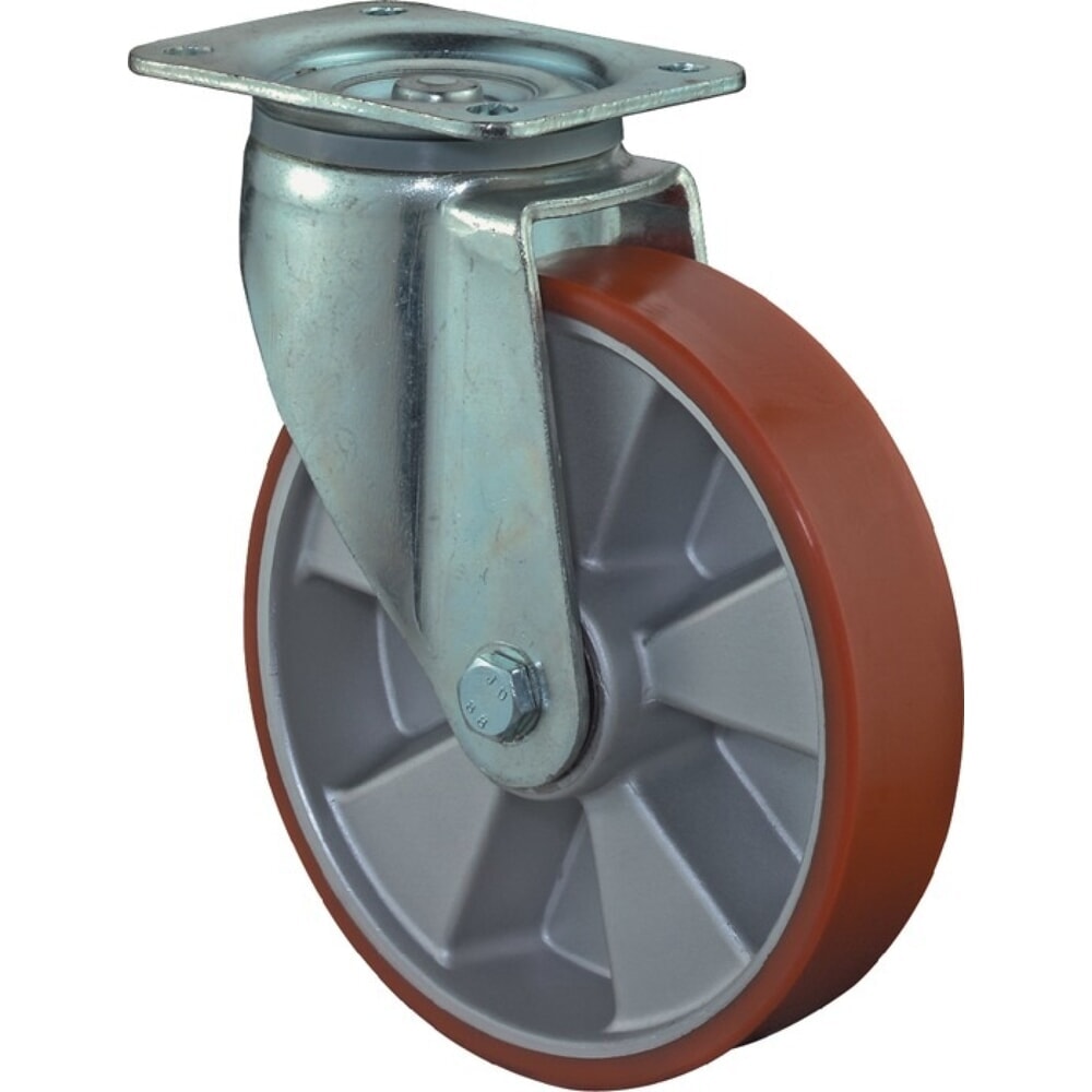 Illustration du produit: BS ROLLEN Roue directrice pour charges lourdes, polyuréthane moulé, Ø de roue 125 mm capacité de charge 450 kg, 135 mm 110 mm