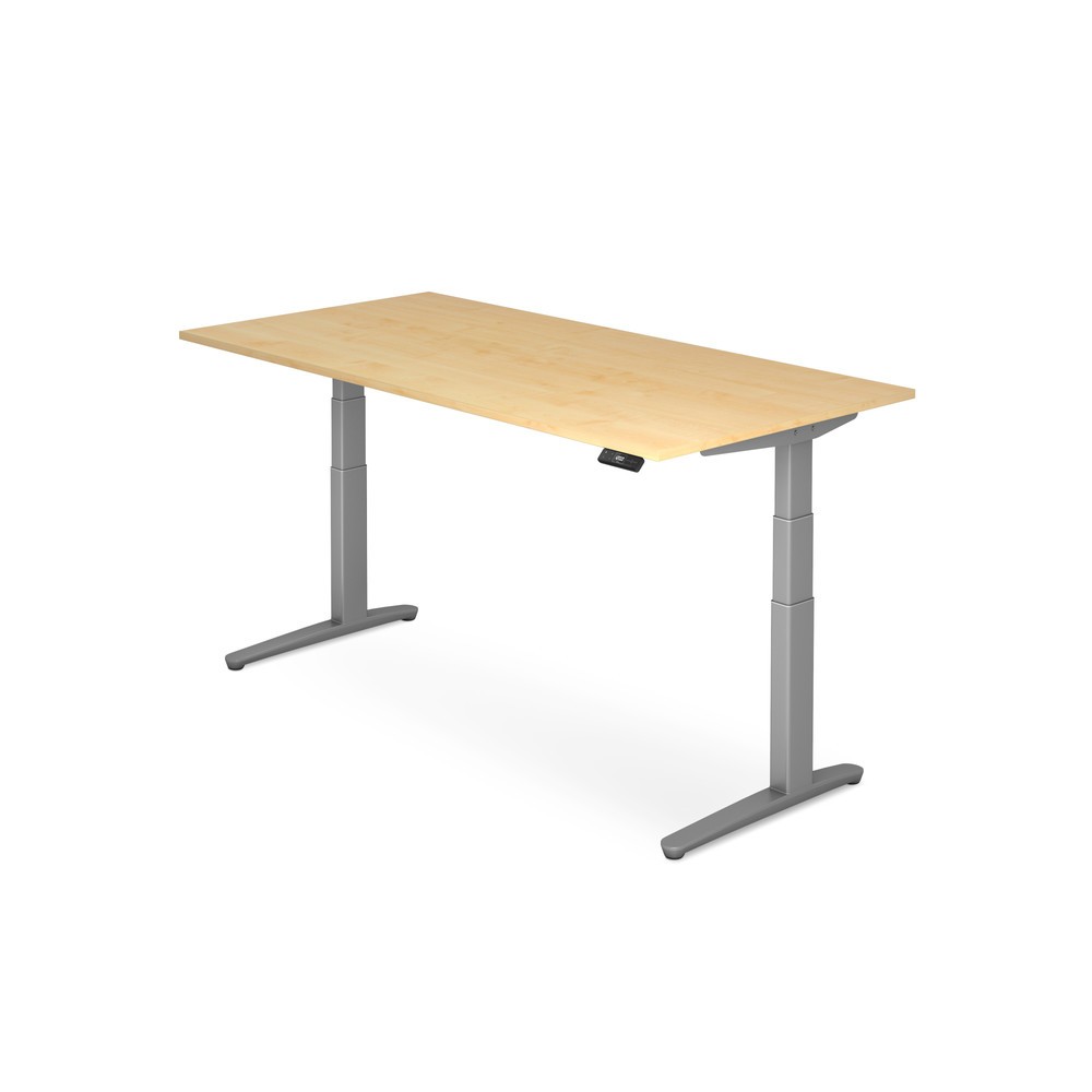 Illustration du produit: Bureau Hammerbacher à hauteur réglable électriquement, avec interrupteur à mémoire, pied en C, L x P 1 600 x 800 mm, érable