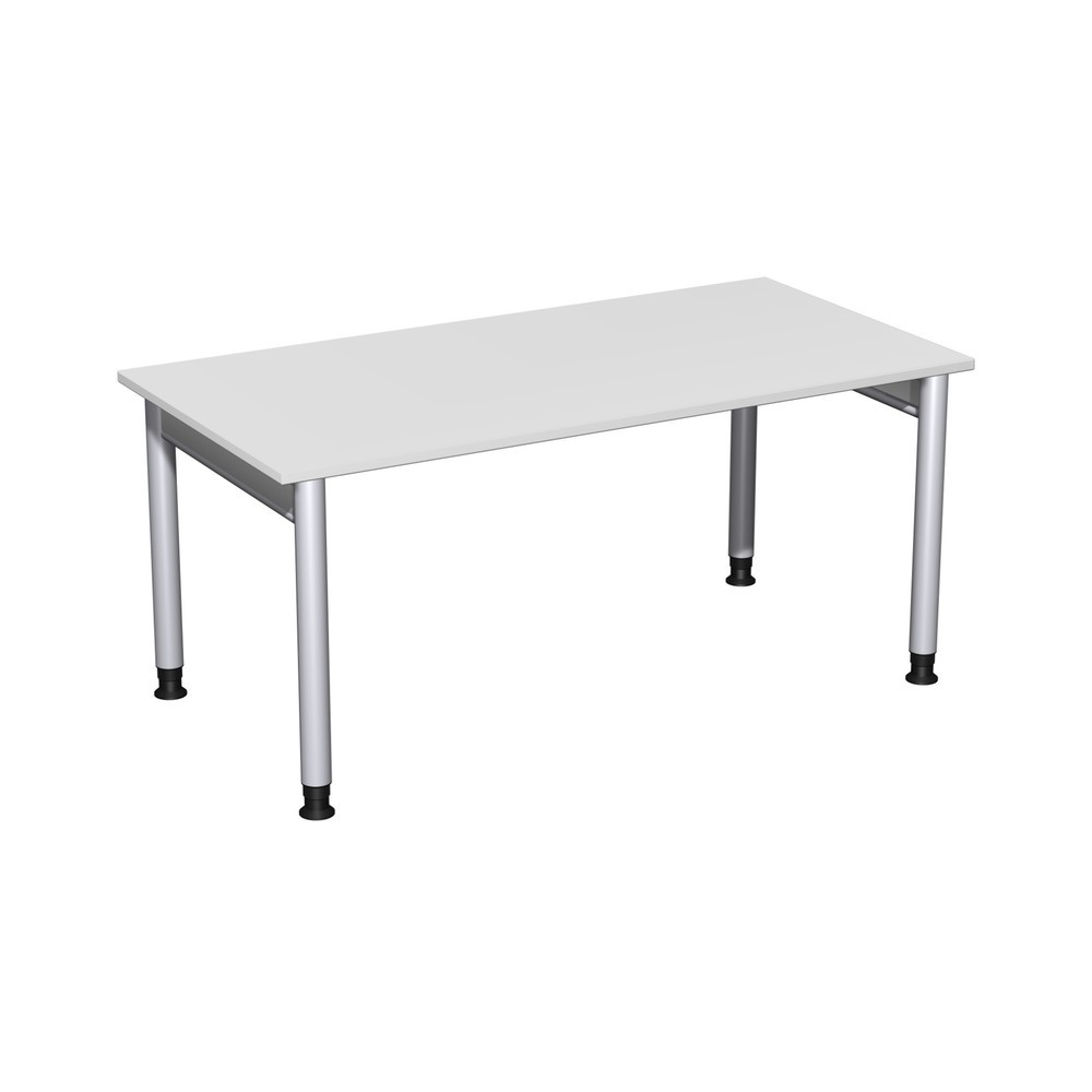 Illustration du produit: Bureau professionnel Geramöbel réglable en hauteur manuellement, bâti à 4 pieds, L x P 1 600 x 800 mm, gris clair